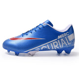 Men's Low-Top Professional Soccer Shoes Anti-Slip Kids Grass Training Football Boots Ultralight FG TF Non-Slip Chuteira MartLion BBN-2127-C-Blue 35 