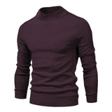 Winter Turtleneck Thick Men's Sweaters Casual Turtle Neck Solid Color Warm Slim Turtleneck Sweaters Pullover Mart Lion MD001-BlackRed Size S 50-55kg 