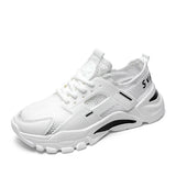 Men's Casual Shoes Mesh Footwear Breathable Running Sneakers Outdoor Non-slip Tide MartLion WHITE 39 