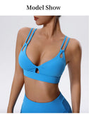 High Support Sports Bra Cross Straps Back High Support Impact Yoga Underwear Running Fitness Gym Padded Bralette MartLion   