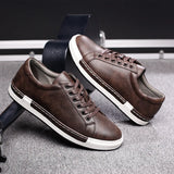 Sneakers Men's Casual Shoes Flat Soft Footwear Classic Black Brown MartLion Brown 45 