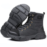 Men's Boots Safety Shoes Military Outdoor Work Steel Toe Winter Puncture Proof Work MartLion black 41 