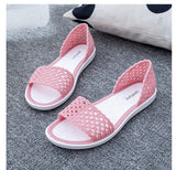 Women Beach Sandals Summer Candy Color Shoes Peep Toe Stappy Valentine Rainbow Clogs Jelly Flats Mart Lion   