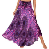 Summer Long Skirts Women Bottom Vintage Two Way Wear Beach Dress MartLion S01106-rose red One Size 