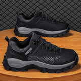 Men's Casual Shoes Waterproof Lace-up Outdoor Sports Walking Sneakers Platform Baskets Footwear Masculino MartLion black 39 