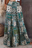 Ethnic Style Vintage Long Skirt Women Summer Loose Beach Ladies  Casual MartLion   