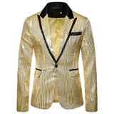 Men's Clothing Blazer Jacket Sequins Eurocode Dress Coat Casual Top Handsome Masculino Jackets MartLion   