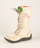 Long Warm Leather Women's Boots In Winter With Solid Color Hand Stitching MartLion WHITE 36
