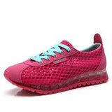 Lace-up Summer Women Sports Sneakers Outdoor Breathable Mesh Casual Shoes Female Youth Flats Outdoor Fitness Zapatos De Hombre Mart Lion Rose Red 35 