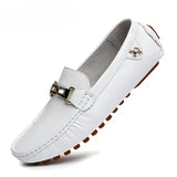 Men's Loafers Spring Autumn Shoes Men's Classic Leather Comfy Drive Boat Casual MartLion 15119-white 40 