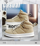  Designer Platform Men's Casual Shoes High Top Green Sneakers Vulcanized Autumn Winter Canvas Mart Lion - Mart Lion