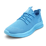 Men's Walking Shoes Lightweight Breathable Sneakers Women Couple Casual Flats Sneakers Mart Lion Light blue 37 
