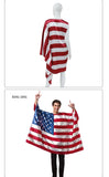 Unisex Adult Carnival American flag Cloak Cosplay Costume Independence Day National World Flag Fancy Dress MartLion   