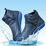 Women Arch Boots Short Plush Warm Femme Winter Waterproof Shoes Ankle PU MartLion   