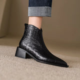 Autumn Women Boots Pointed Toe Chunky Heel for Winter Short MartLion   