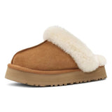 Plush Cotton Slippers Women Flats Shoes Platform Casual Home Suede Fur Warm Slingback Flip Flops Mart Lion   