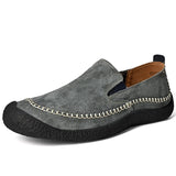 Men's Casual Shoes Sneakers Suede Leather Loafers Flat Driving Shoes MartLion Gray 09 10 