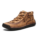 Leather Casual Men Shoes Breathable Ourdoor Shoes Men MartLion Brown 45 