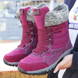 Women Boots Waterproof Snow Boots Warm Plush Winter Shoes Mid-calf Non-slip Winter Female MartLion   