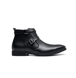 Autumn Winter Classic Men's Black Boots Leather Ankle Dress Para Hombre MartLion   