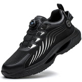 Men's Safety Shoes For Puncture Proof Lace Free Working Boots Anti-smashing Security indestructible MartLion black 37 