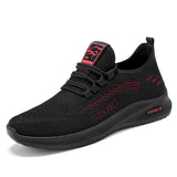 Summer Shoes Men's Breathable Sneakers Walking Masculino Mart Lion B 8006 Black and Red 39 