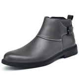 Chelsea Genuine Leather Men's Ankle Shoes Dress Boots Elegant Mans Winter Warm White MartLion GRAY 47 