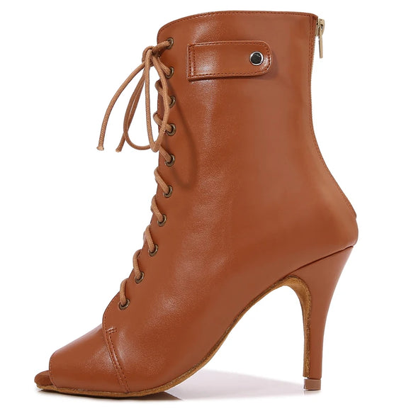 Latin Shoes Ladies Salsa Ballroom Party Women's Boots Yellow Black Girls High Heel Dance Boots MartLion
