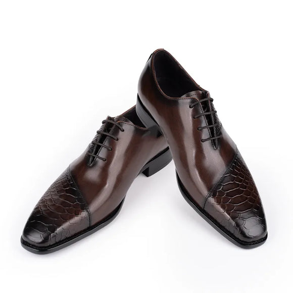 Men's Handmade Dress Shoes Luxury Leather Oxford Daily Wear Casual Office Coffee Black MartLion   