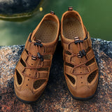 Golden Sapling Summer Shoes Men's Genuine Leather Sandals Retro Outdoor Shoe Lightweight Classics Leisure Beach MartLion   