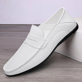 Men Loafers Slip On Leather Men Casual Shoes  Footwear Flats Moccasins MartLion   