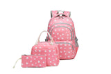 3 Pcs Set Children's Backpacks Cute Student School Bag for Girls Waterproof With Lunch Pencil Case MartLion   