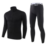 Thermal Underwear Sets Men's Winter Long sleeve Thermo Underwear Long Winter Clothes motion Thick Thermal Clothing MartLion black S 