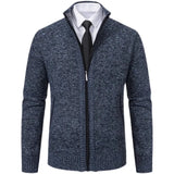 Vintage Knitted Cardigan Jackets Men's Winter Casual Long Sleeve Turn-down Collar Sweater Coats Autumn Outerwear MartLion Blue gray M     47 to 56kg 