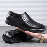 Genuine Leather Shoes Men's Summer Footwear Cow Leather Casual Black MartLion   
