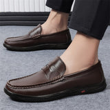 Natural Cow Leater Men's Loafers Slip Moccasins Super Soft Flats Casual Footwear For Driving Mart Lion   