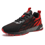 Light Running Shoes Men's Breathable Jogging Mesh Sneakers Outdoor Athletic Sports Walking Casual Sneakers Mart Lion 011black red 6.5 