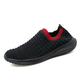Non-slip Casual Socks Shoes Trendy Sneakers Classic Men's Lightweight Mesh MartLion black red 35 