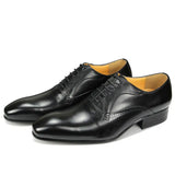 Dress Shoes for Men's Luxury Lace-up Spring Autumn Designer Wedding Oxfords Black Green Pointed Toe MartLion black 39 
