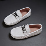 Children Shoes For Boys Loafers Sneakers Baby Soft Kids Leather Casual Toddler Girls Flats Slip-on Moccasin White MartLion   
