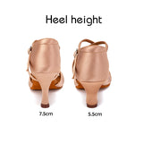 Ballroom Dance Shoes for Women Latin Modern Tango Salsa Training Sandals Practice Satin MartLion   