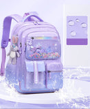 Primary Bow Knot Schoolbag With Rabbit Pendant For Girls Kids Backpack Kawaii Waterproof School bag Nylon MartLion   