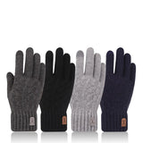 men's warm gloves winter touch screen plus fleece gloves cold warm wool knitted gloves MartLion   