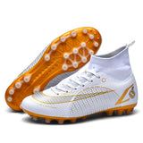 Soccer Shoes Society Ag Fg Football Boots Men's Soccer Breathable Soccer Ankle Mart Lion 2588G White cd Eur 38 