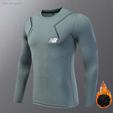 Men's Fitness Thermal Underwear Skin Layer Fleece Compression Gym Sweat Track Field Tights Running suit Sportswear kids MartLion   