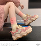 Pink Cute Rainbow Pony Casual Shoes Women Platform Sneakers Thick Soled Elevator Girls Casual Kateboarding Flat Mart Lion   
