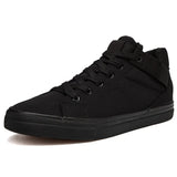 Black Sneakers Men's Canvas Shoes Height Increasing 3cm Cool Young Footwear Breathable Cloth Casual MartLion Black 6.5 