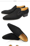 One-step leather Shoes Classic to the office or to a for casual event or elegant men's dress Black dot design MartLion   