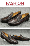 Casual One-step Loafers Genuine Leather Classic Leather Shoes Gentleman Dress Shoes Vintage Sapato Social Masculino MartLion   