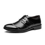 Men's Formal Leather Shoes Black Pointed Toe Loafers Party Office Casual Oxford Dress MartLion W 39 
